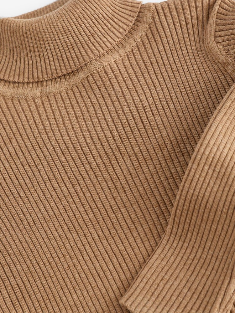 Tan Brown Roll Neck Jumper (3-16yrs) - Image 7 of 7
