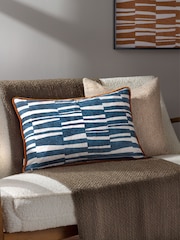HÖEM Brown Piper Abstract Piped Polyester Filled 100% Cotton Cushion - Image 2 of 7