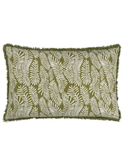 HÖEM Green Frond Abstract Feather Filled 100% Cotton Cushion - Image 3 of 5