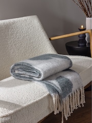 HÖEM Blue Meta Jacquard Tasselled Throw - Image 1 of 4