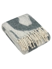 HÖEM Blue Meta Jacquard Tasselled Throw - Image 2 of 4