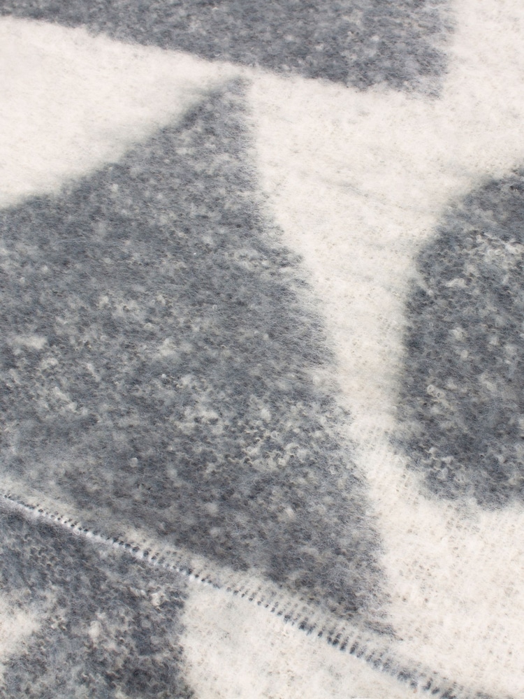 HÖEM Blue Meta Jacquard Tasselled Throw - Image 4 of 4