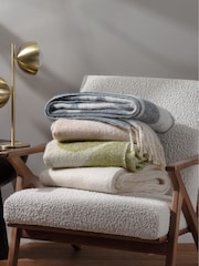 HÖEM Blue Meta Jacquard Tasselled Throw - Image 5 of 5