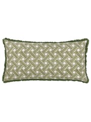 HÖEM Green Alexa Geometric Feather Filled 100% Cotton Cushion - Image 3 of 5