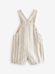 Ecru Textured Stripe 100% Cotton Dungaree (3mths-6yrs) - Image 1 of 2