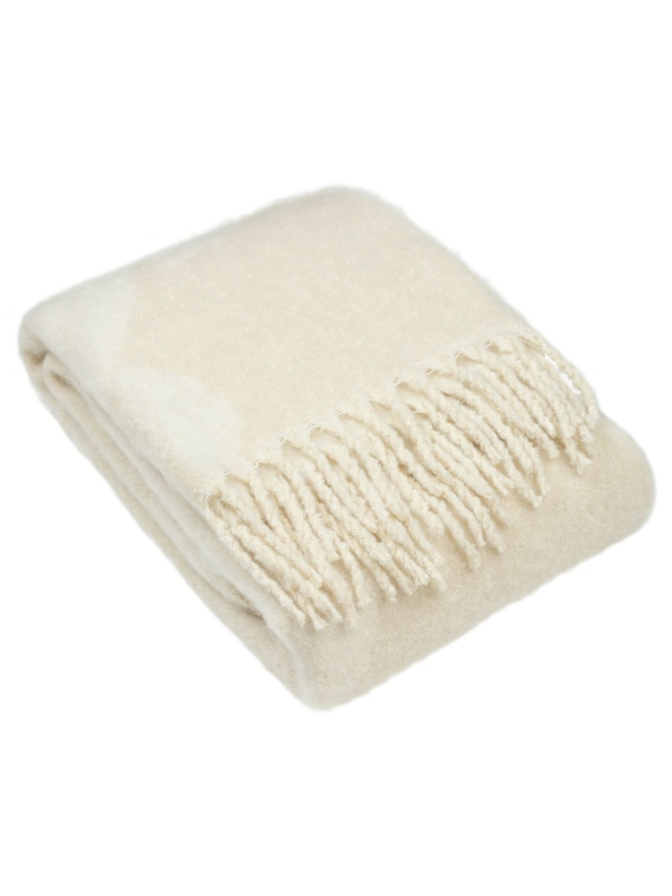 HÖEM Natural Meta Jacquard Tasselled Throw - Image 1 of 3 HÖEM Natural Meta Jacquard Tasselled Throw - Image 1 of 3