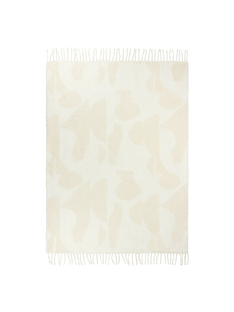 HÖEM Natural Meta Jacquard Tasselled Throw - Image 2 of 3 HÖEM Natural Meta Jacquard Tasselled Throw - Image 2 of 3