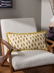 HÖEM Yellow Zabine Geometric Polyester Filled 100% Cotton Cushion - Image 1 of 5