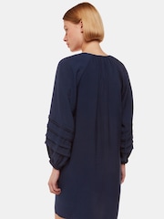 Whistles Blue Grace V-Neck Dress - Image 2 of 5