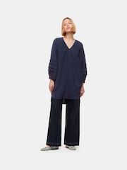 Whistles Blue Grace V-Neck Dress - Image 3 of 5