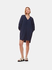 Whistles Blue Grace V-Neck Dress - Image 4 of 5