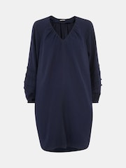Whistles Blue Grace V-Neck Dress - Image 5 of 5