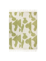 HÖEM Green Meta Jacquard Tasselled Throw - Image 2 of 3