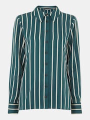 Whistles Green/Multi Petite Alex Stripe Shirt - Image 5 of 5