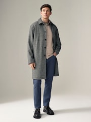 Blue Slim Fit Smart Belted Printed Stretch Chinos - Image 4 of 10