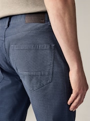 Blue Slim Fit Smart Belted Printed Stretch Chinos - Image 6 of 10