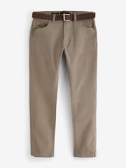 Stone Slim Fit Smart Belted Printed Stretch Chinos - Image 1 of 2