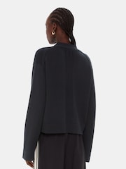 Whistles Black Button Front 100% Cotton Nina Cardigan - Image 2 of 5