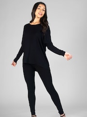 Pineapple Black Womens Script Long Sleeves Top - Image 1 of 6