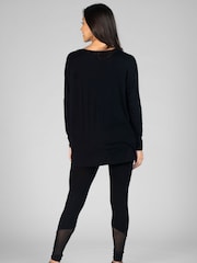 Pineapple Black Womens Script Long Sleeves Top - Image 2 of 6
