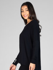Pineapple Black Womens Script Long Sleeves Top - Image 4 of 6