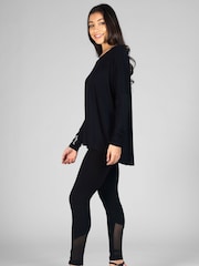 Pineapple Black Womens Script Long Sleeves Top - Image 5 of 6