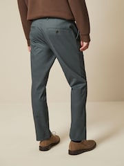 Blue Slim Fit Printed Belted Soft Touch Chino Trousers - Image 4 of 9