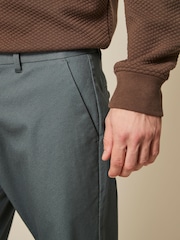 Blue Slim Fit Printed Belted Soft Touch Chino Trousers - Image 5 of 9