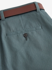 Blue Slim Fit Printed Belted Soft Touch Chino Trousers - Image 8 of 9
