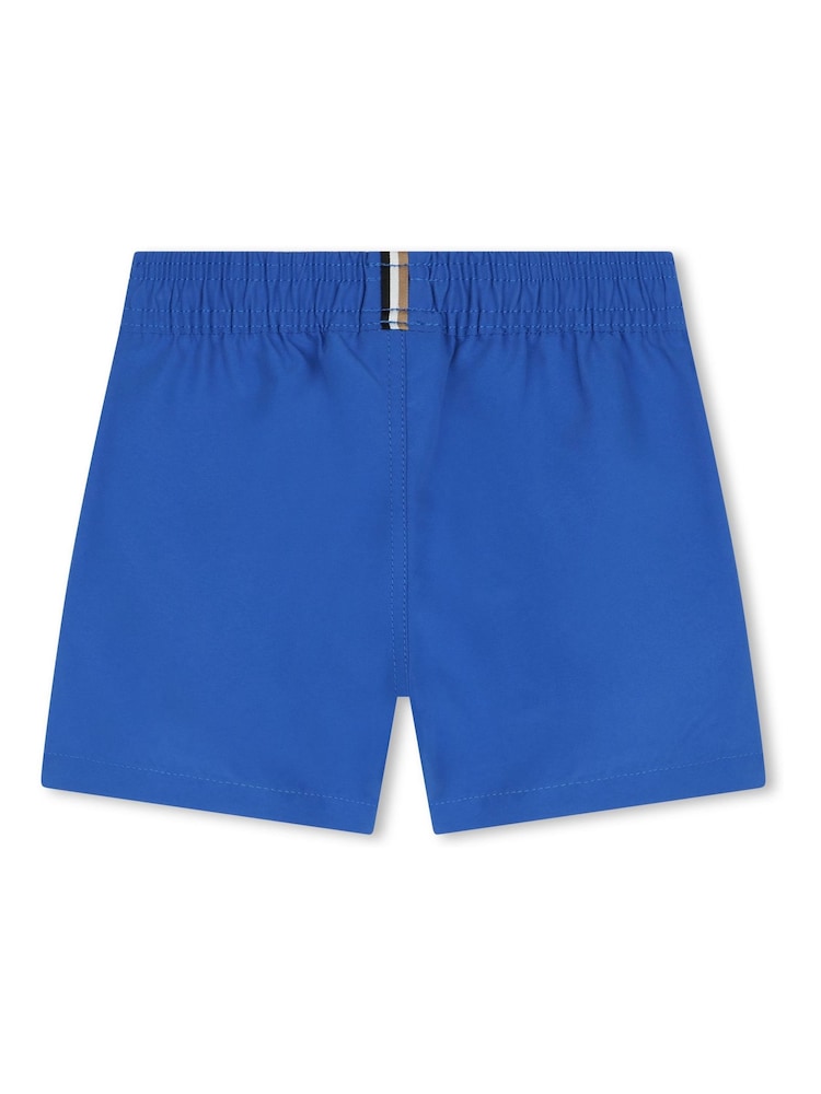BOSS Sky Blue Logo Swim Shorts - Image 2 of 3 BOSS Sky Blue Logo Swim Shorts - Image 2 of 3