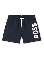 BOSS Jet Black Logo Swim Shorts - Image 1 of 2