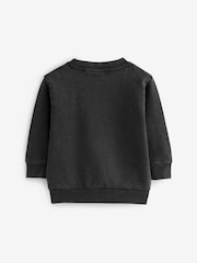Charcoal Grey Acid Wash Nirvana Crew Neck 100% Cotton Sweatshirt (3mths-8yrs) - Image 2 of 3