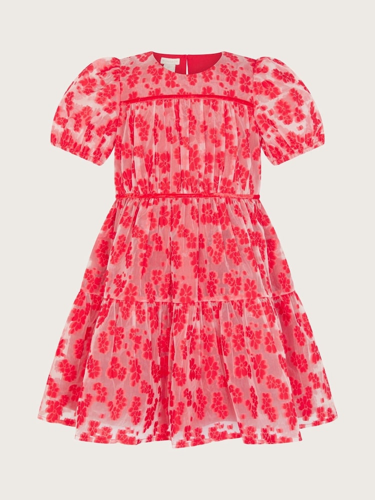 Monsoon Red Floral Texture Dress - Image 1 of 3 Monsoon Red Floral Texture Dress - Image 1 of 3