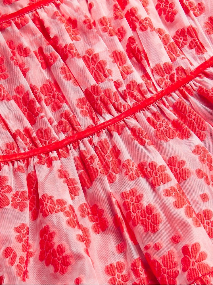 Monsoon Red Floral Texture Dress - Image 3 of 3 Monsoon Red Floral Texture Dress - Image 3 of 3
