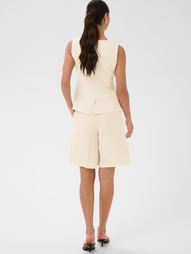 Kaffe Cream KAannetta Sleeveless Waist Coat - Image 2 of 6
