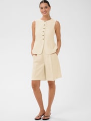 Kaffe Cream KAannetta Sleeveless Waist Coat - Image 3 of 6