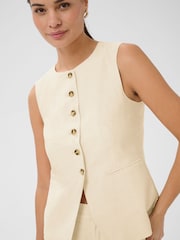 Kaffe Cream KAannetta Sleeveless Waist Coat - Image 4 of 6