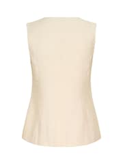 Kaffe Cream KAannetta Sleeveless Waist Coat - Image 5 of 6