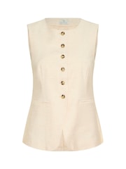 Kaffe Cream KAannetta Sleeveless Waist Coat - Image 6 of 6