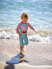 JoJo Maman Bébé Pink Peppa Pig UPF 50 1-Piece Sun Protection Suit - Image 1 of 8