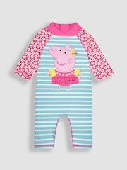 JoJo Maman Bébé Pink Peppa Pig UPF 50 1-Piece Sun Protection Suit - Image 3 of 8