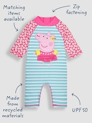 JoJo Maman Bébé Pink Peppa Pig UPF 50 1-Piece Sun Protection Suit - Image 5 of 8
