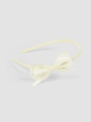 JoJo Maman Bébé Cream Bow Hairband & Clips Set - Image 3 of 5