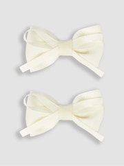 JoJo Maman Bébé Cream Bow Hairband & Clips Set - Image 5 of 5