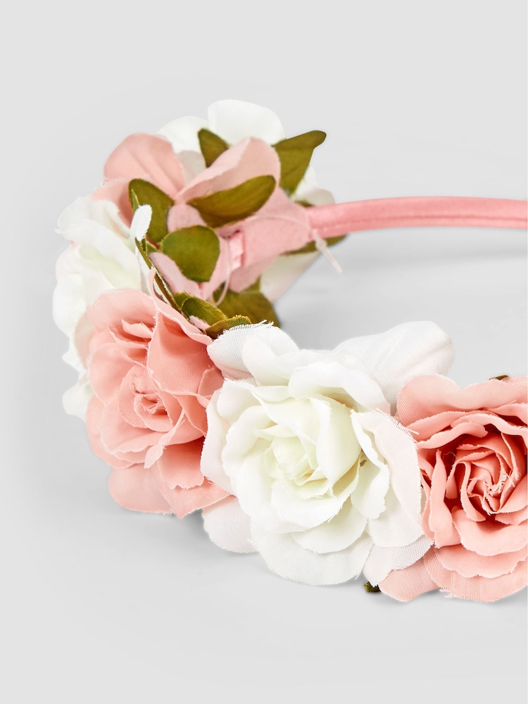 JoJo Maman Bébé Dusky Pink Floral Headband - Image 2 of 3