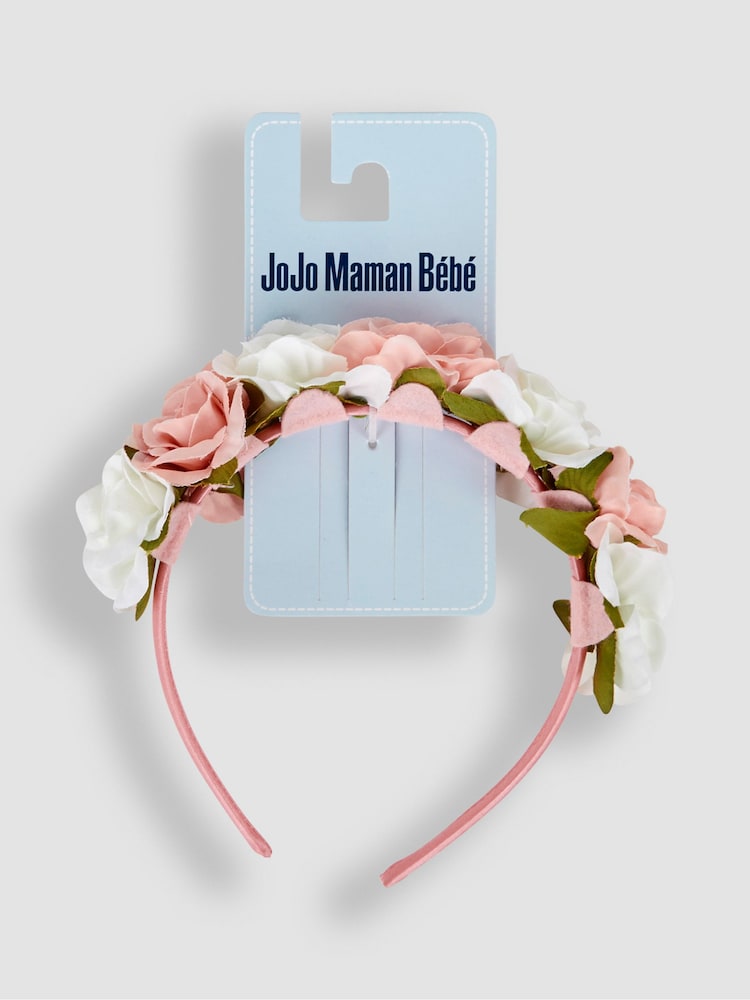JoJo Maman Bébé Dusky Pink Floral Headband - Image 3 of 3