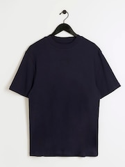 Azul - River Island Slim Fit 100% Cotton T-Shirt - Imagen 5 de 6