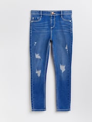 River Island Mid Blue Girls Mid Wash Molly 100% Cotton Jeans - Image 1 of 3