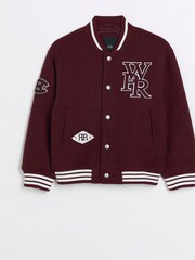 River Island Red Boys Varsity Bomber Jacket - Image 1 of 4