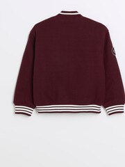 River Island Red Boys Varsity Bomber Jacket - Image 2 of 4